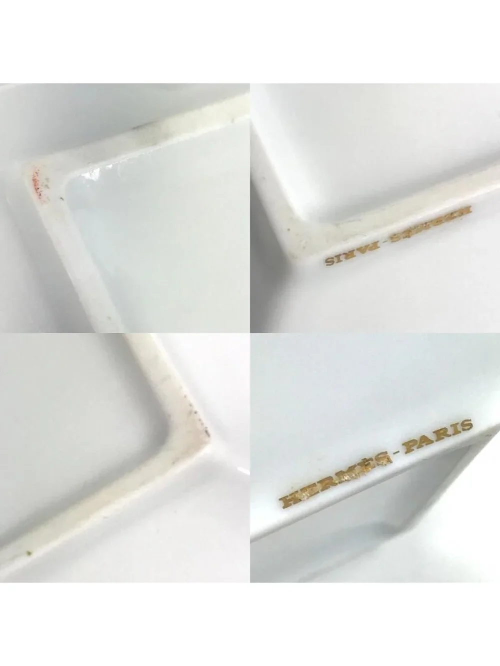 Hermes Ashtray Chaine D'Ancre Logo Pottery White